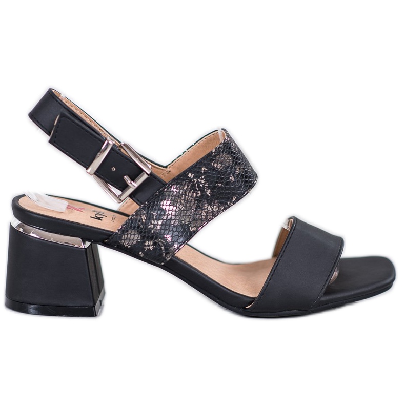 Kylie Modne Sandałki Na Słupku czarne