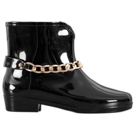 SHELOVET Kalosze Z Ozdobnym Łańcuchem czarne