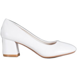 SHELOVET Białe Czółenka Z Eko Skóry