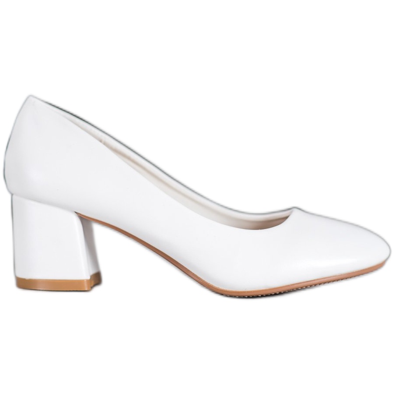 SHELOVET Białe Czółenka Z Eko Skóry