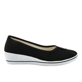 Czarne tenisówki trampki na koturnie K-1-001