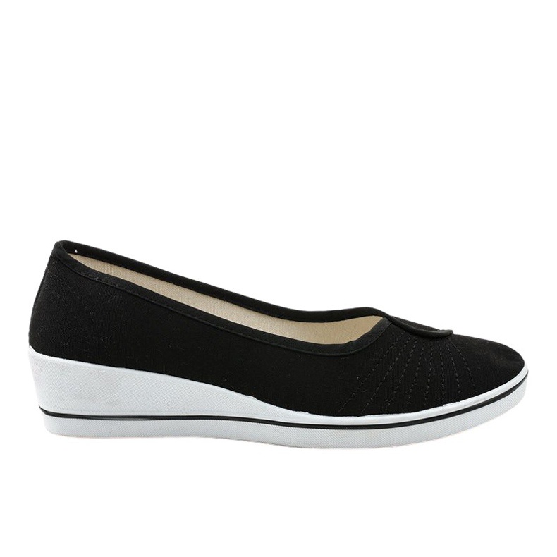 Czarne tenisówki trampki na koturnie K-1-001