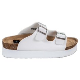 SHELOVET Białe Klapki Na Platformie