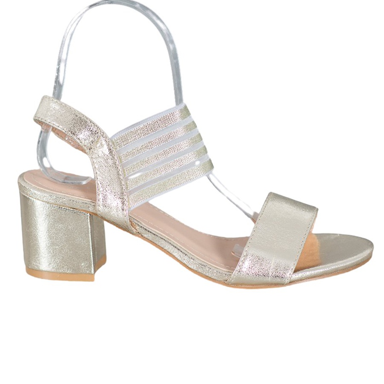 Small Swan Błyszczące Wsuwane Sandały złoty