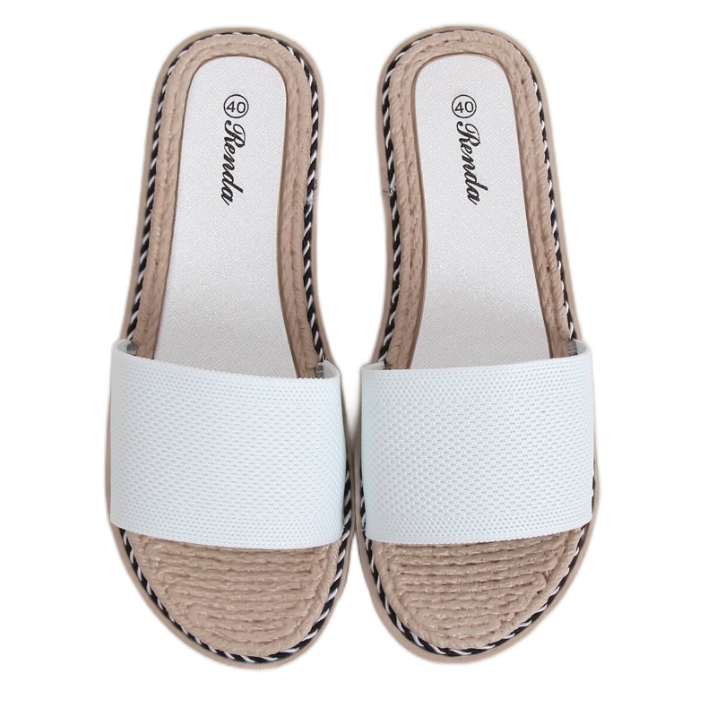 Klapki damskie białe 35-185 White