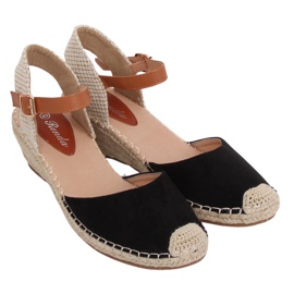 Espadryle na koturnie czarne S-820 Black