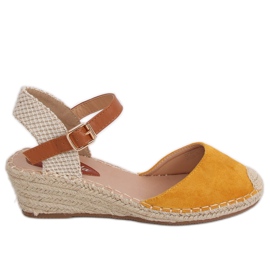 Espadryle na koturnie miodowe S-820 Yellow żółte