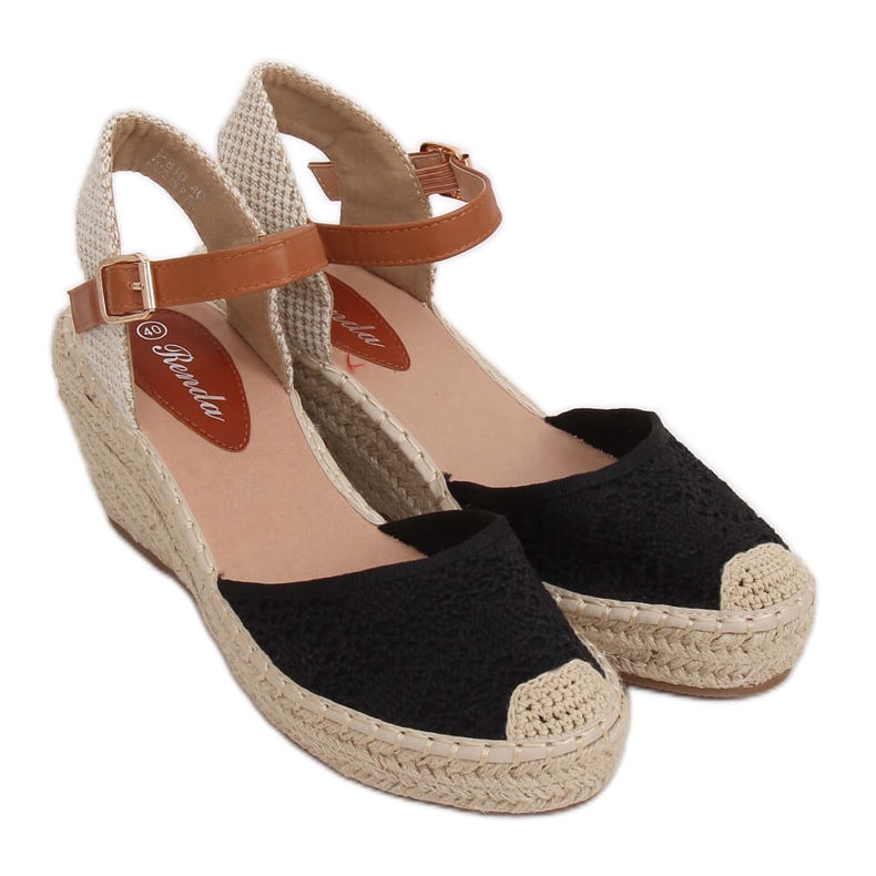 Espadryle na koturnie czarne S-819 Black