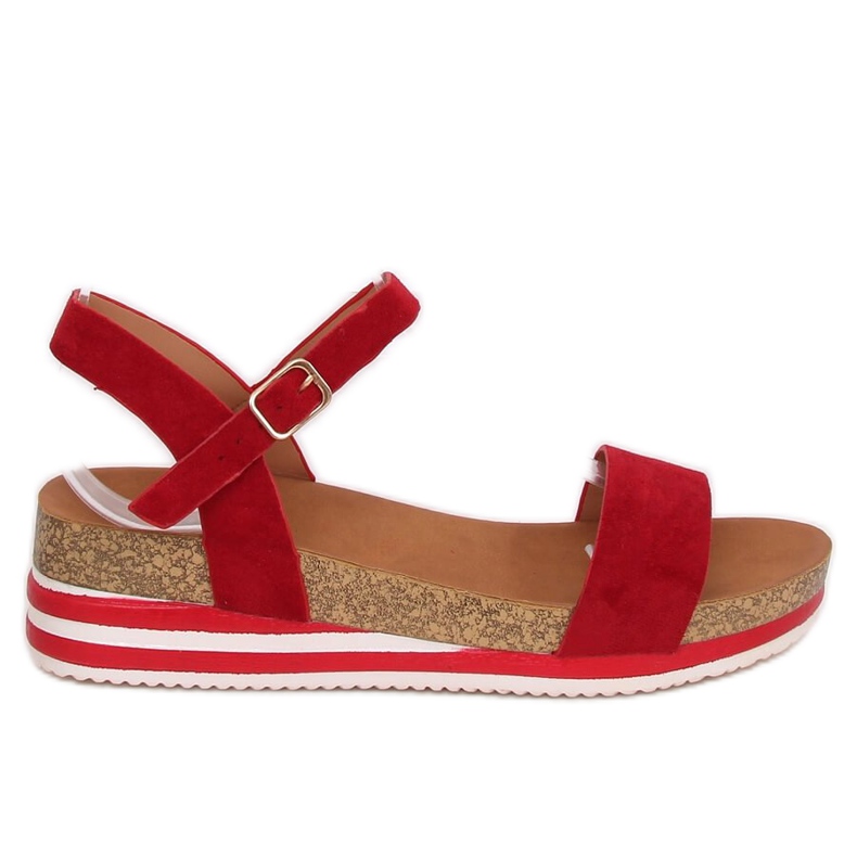 Sandałki damskie czerwone RD054 Red