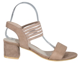 Filippo Wsuwane Sandałki Na Słupku brązowe