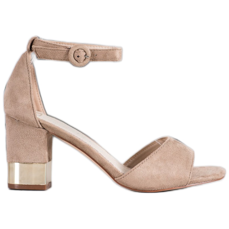 Filippo Sandały Z Ozdobnym Obcasem brązowe