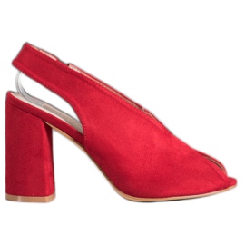 Filippo Wsuwane Sandały Na Słupku czerwone