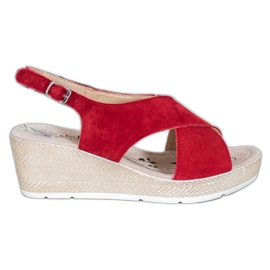 Filippo Lekkie Sandały Ze Skóry czerwone