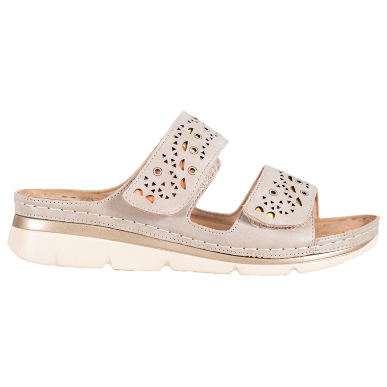 Evento Wygodne Klapki Na Rzep brązowe