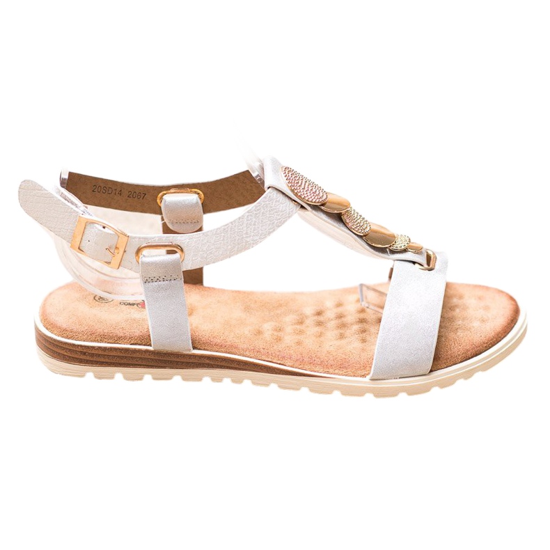 Evento Białe Sandałki Z Ozdobami