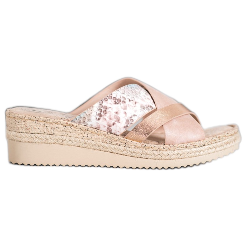 Evento Modne Pudrowe Klapki różowe