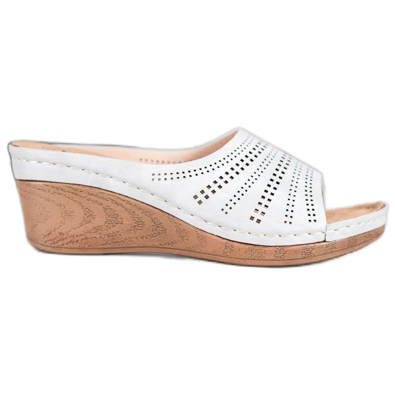 Evento Klapki Z Ażurowym Wzorem szare