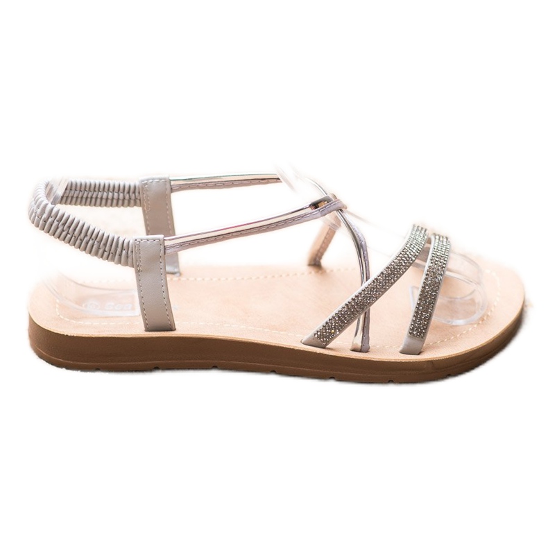 Sea Elves Sandałki Ze Srebrnymi Ozdobami szare