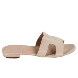 SHELOVET Klasyczne Klapki Z Eko Skóry brązowe