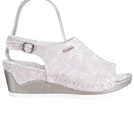 Filippo Skórzane Zabudowane Sandały szare