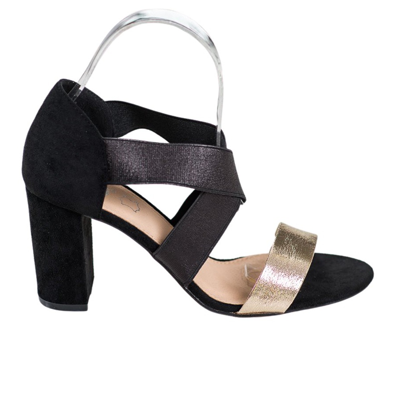 Evento Wsuwane Sandałki Z Gumką czarne żółte