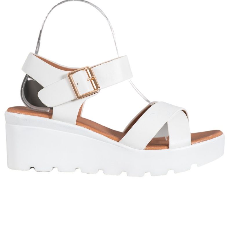Weide Modne Sandały białe