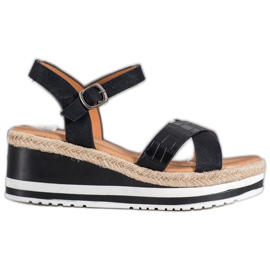 Weide Czarne Koturny Z Eko Skóry