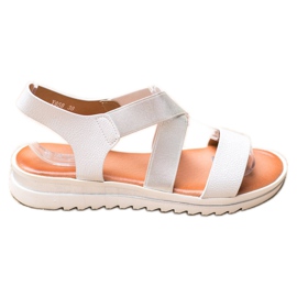 Weide Sandały Na Platformie białe szare