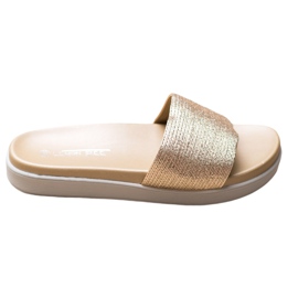 SHELOVET Klasyczne Złote Klapki złoty