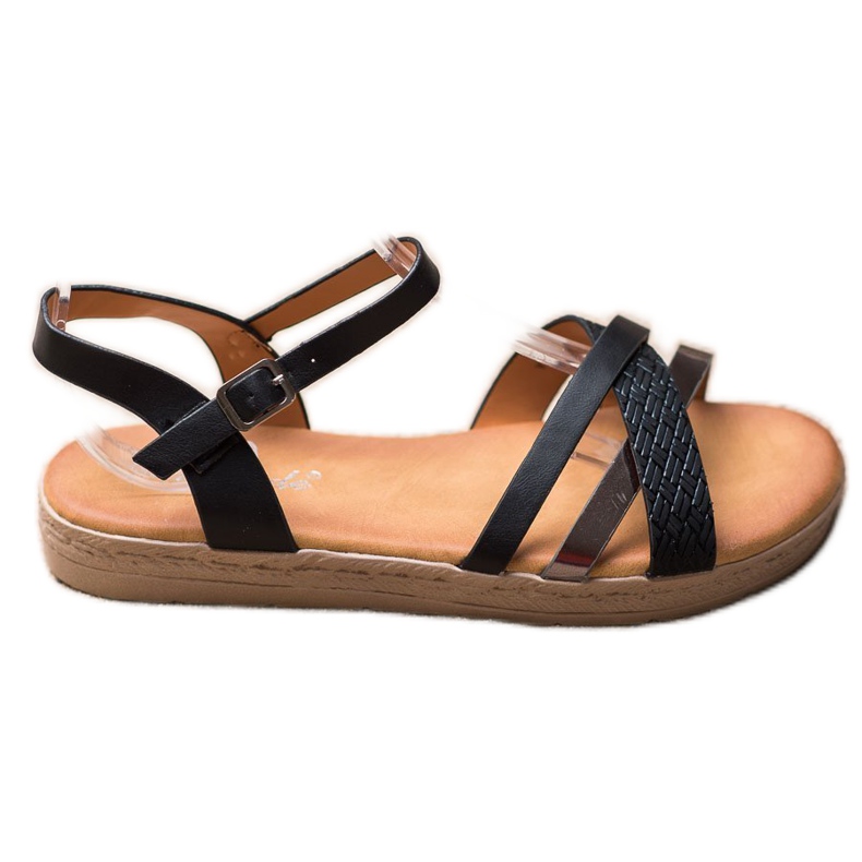 Weide Stylowe Sandały Z Eko Skóry czarne