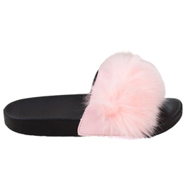 Seastar Klapki Z Futerkiem różowe