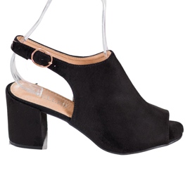 SHELOVET Klasyczne Sandałki Na Obcasie czarne