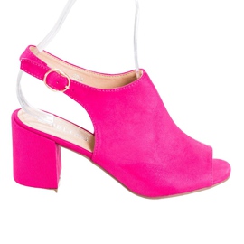 SHELOVET Klasyczne Sandałki Na Obcasie różowe