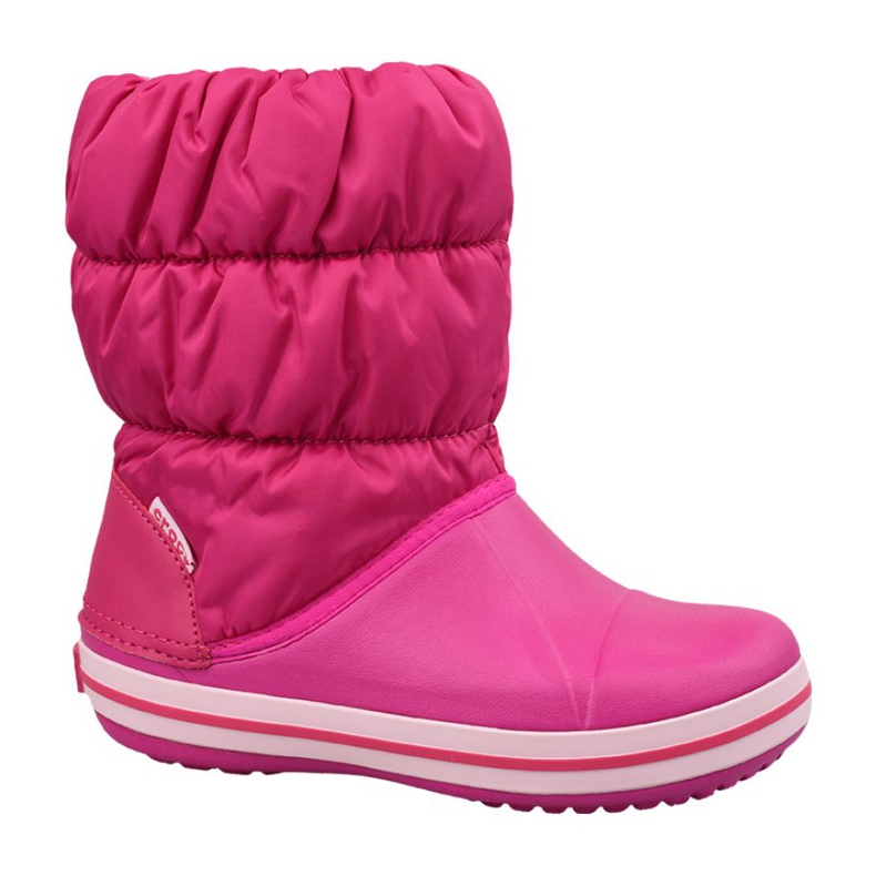 Buty Crocs Winter Puff Boot Jr 14613-6X0 czarne różowe