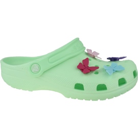 Klapki Crocs Classic Butterfly Charm Clog Jr 206179-3TI zielone