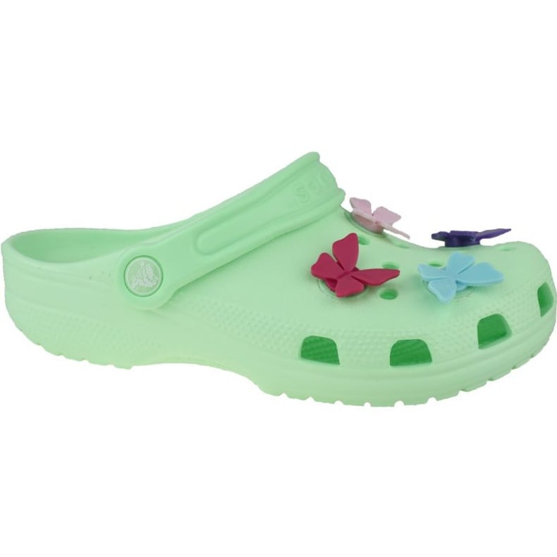 Klapki Crocs Classic Butterfly Charm Clog Jr 206179-3TI zielone