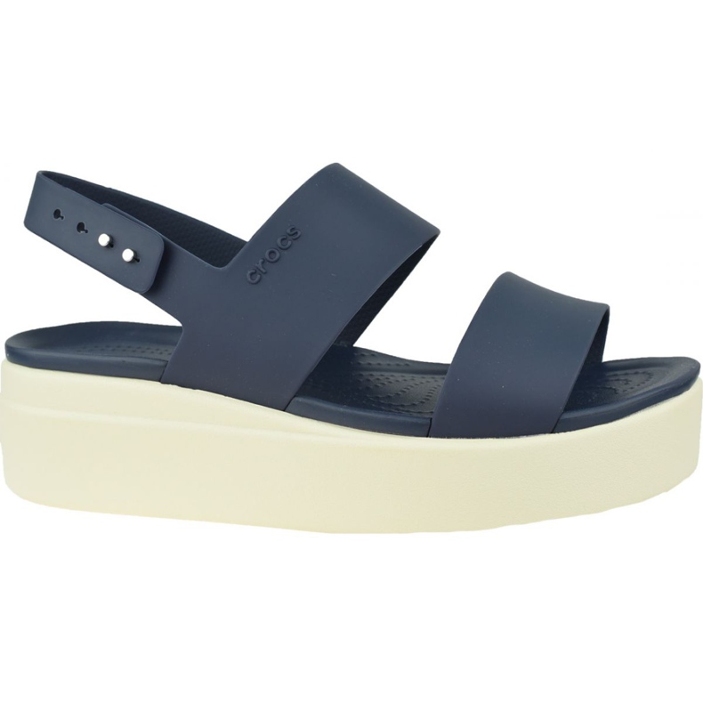 Sandały Crocs Brooklyn Low Wedge 206453-46K granatowe