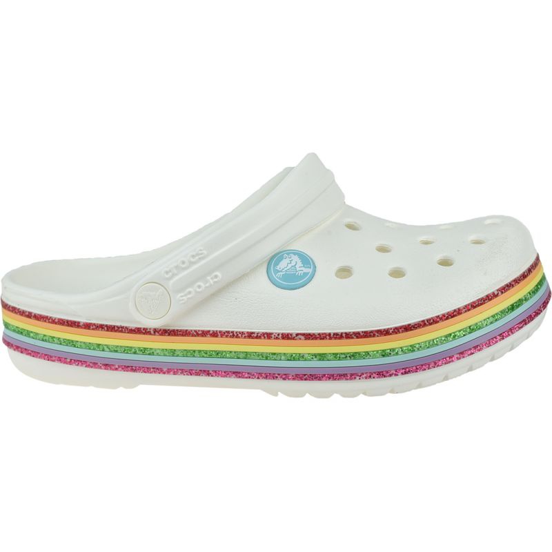 Klapki Crocs Rainbow Glitter Clog 206151-100 białe