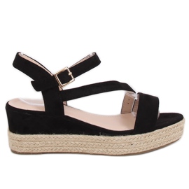Sandałki espadryle czarne 680-38 Black