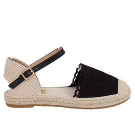 Espadryle koronkowe czarne L-1067 Black