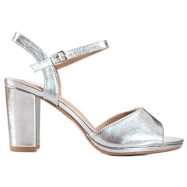 SHELOVET Klasyczne Buty Na Obcasie szare