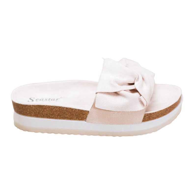 Seastar Casualowe Klapki Z Zamszu brązowe