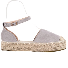Seastar Szare Espadryle Na Platformie