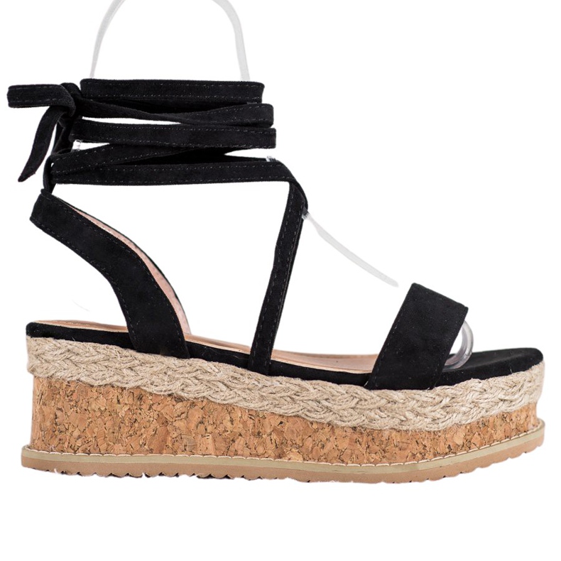 Seastar Wiązane Sandały Z Zamszu czarne