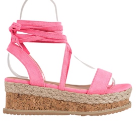 Seastar Wiązane Sandały Z Zamszu różowe