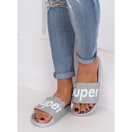 Klapki damskie szaro-srebrne CK110 Silver szare