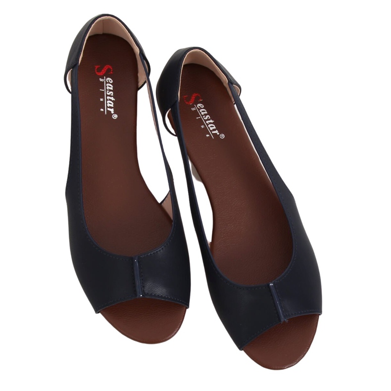 Baleriny odkryte granatowe NH-23P DK.BLUE