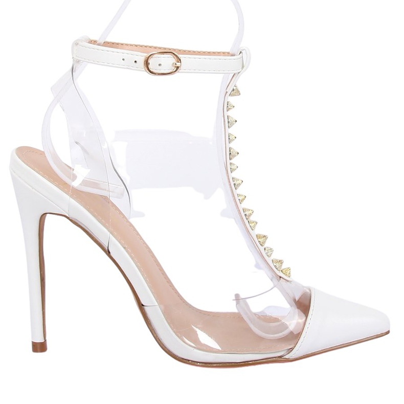 Czółenka na szpilce transparentne białe KK06 White Ii Gatunek