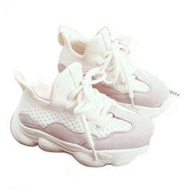 Christmas Fish Sportowe Buty Dziecięce Sznurowane Zamszowe Białe Volema