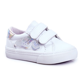 Apawwa Tenisówki Dziecięce na Rzepy Motylek Białe Dusmo